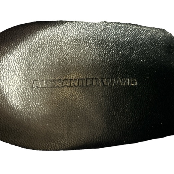 Alexander Wang Gabi Black Ankle Boots Silver Sliced  Heel Sz 40 - Picture 7 of 15